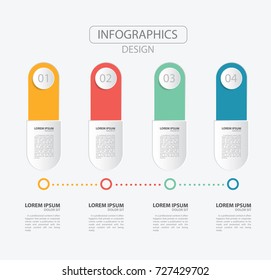Four color of Infographics design. Vector timeline infographic template.