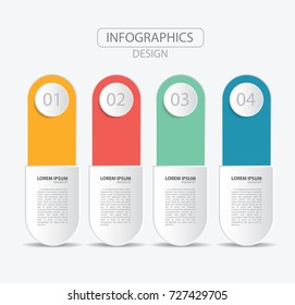 Four color of Infographics design. Vector timeline infographic template.