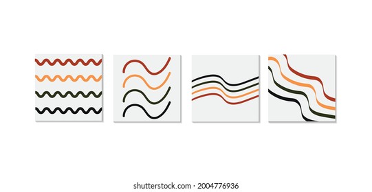 cuatro líneas de color de arte vectorial cuadrado de marco, diseño de fondo de arte de pared