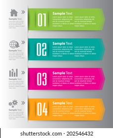 four color modern design text box for website, icon,numbers.