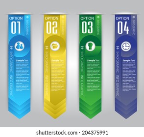 four color modern text box template for website, graphic, icon, number. 