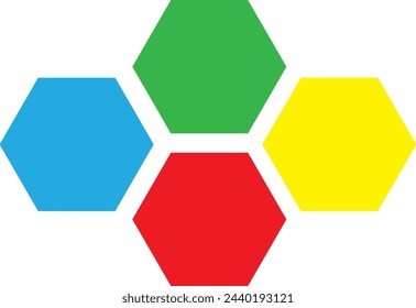 Four color polygon logo icon