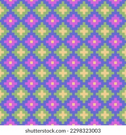 cuatro colores de fondo repetitivo con ornamento geométrico abstracto. patrón sin costuras vectorial. muestra de tela. papel envolvente. plantilla de diseño continuo para la decoración del hogar, prendas de vestir, textiles, telas