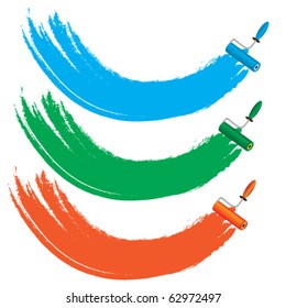 Four color roller brushes