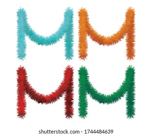 Four color Tinsels set for Christmas tree decoration