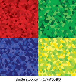 Cuatro triángulos de color - fondo geométrico abstracto. Ilustración del vector