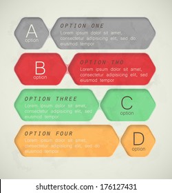 four colored banner for your data / infographics vector vintage style