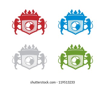 Four Colored Blank Soccer Crests.