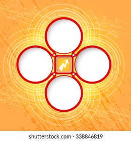 Four colored circular frames for your text and flash