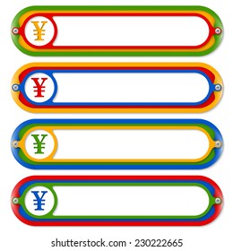 four colored frames for any text with yen symbol
