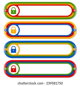 four colored frames for any text and padlock