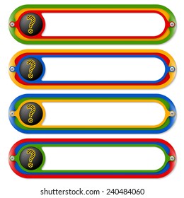 four colored frames for any text and question mark