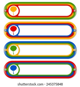 four colored frames for any text and tree symbol
