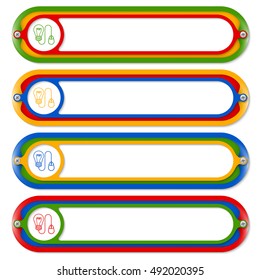 Four colored frames for any text with idea symbol