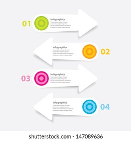 Four colored modern paper arrow design template / can be used for infographics / numbered banners
