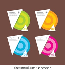 Four colored modern paper circles design template / can be used for infographics / numbered banners