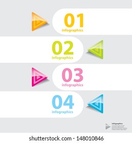 Four colored modern progress paper design template / can be used for infographics / numbered banners