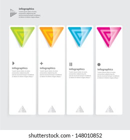 Four colored modern progress paper design template / can be used for infographics / numbered banners