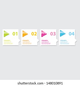 Four colored modern progress paper design template / can be used for infographics / numbered banners