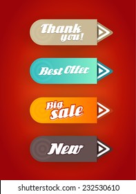 Four colored paper arrows with general text. 