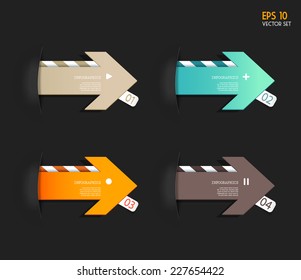 Four colored paper arrows with place for your own text.