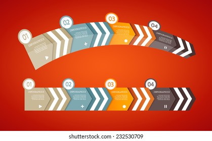 Four colored paper arrows with place for your own text.