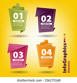 Four colored paper origami with place for your text