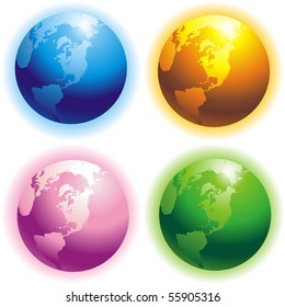 Four colored planet for your design
