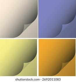 Four colored squares display smooth gradients with curved, overlapping forms.