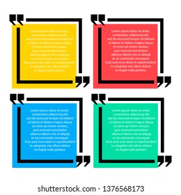Four colorful areas for text on a white background. White text.