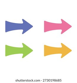 Four colorful arrows pointing right on white background