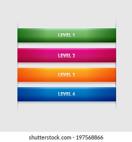four colorful banners