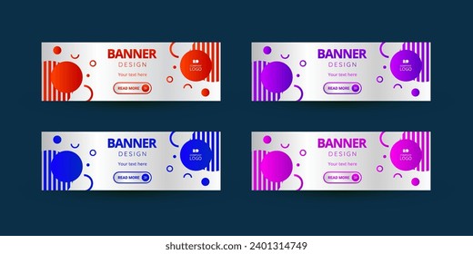 Four colorful banners with CTA buttons: Read more.