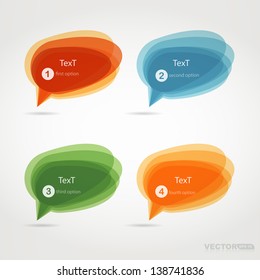 Four colorful chat bubbles