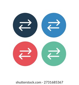 Four colorful circles with arrows pointing left and right illustration