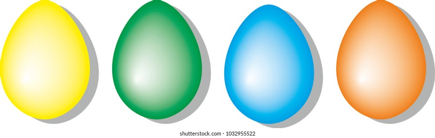 Four colorful Eggs