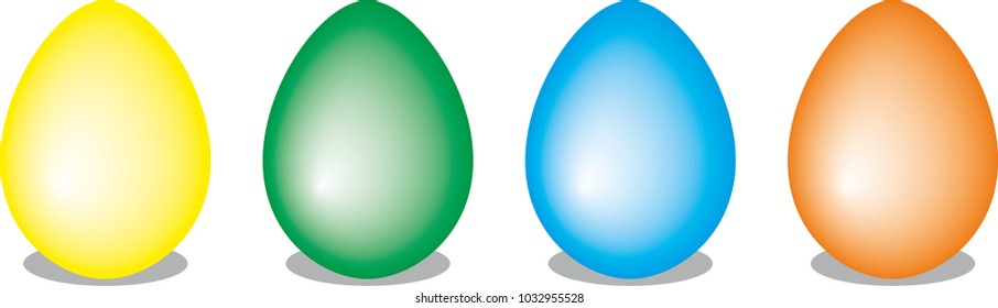Four colorful Eggs