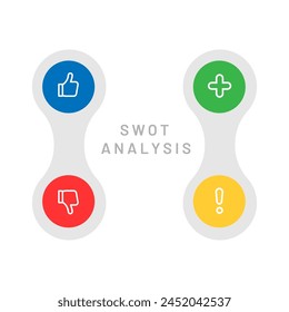 Four colorful elements Concept of SWOT-analysis template or strategic planning technique design template.
