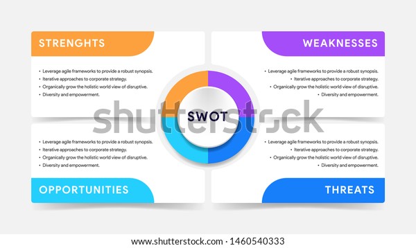 Four Colorful Elements Text Inside Placed Stock Vector Royalty Free 1460540333 7945