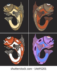 Four colorful fish
