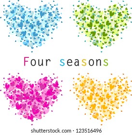 Four colorful heart-shaped icons for your design. Happy Valentine's day!