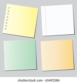 Cuatro notas de colores