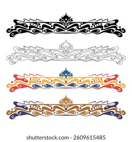 Four Colorful Ornamental Decorative Border Design