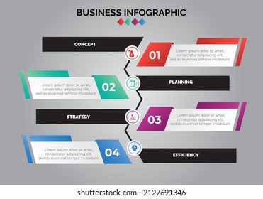 Four colorful rounded elements. Concept of 4 successive steps of business project development process infographic design template.