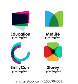 four colorful and simple logos that are very pleasing to look suitable for company logos that want a minimalist logo
