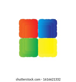 four colorful square form vector template. with each different colors
