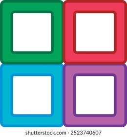 Four colorful squares in a seamless pattern