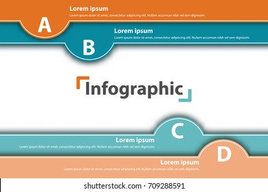 Four Colorful stripe circles with drop shadow for presentation cover poster vector design infographic illustration concept