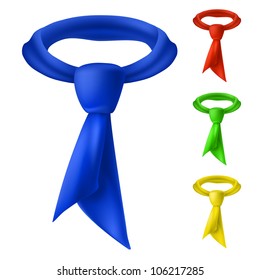 Four colorful tie. Illustration for design on white background