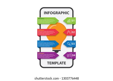 four colorful timeline infographic design template, Infographics management, finance, steps, analytics, presentation. Vector illustration.